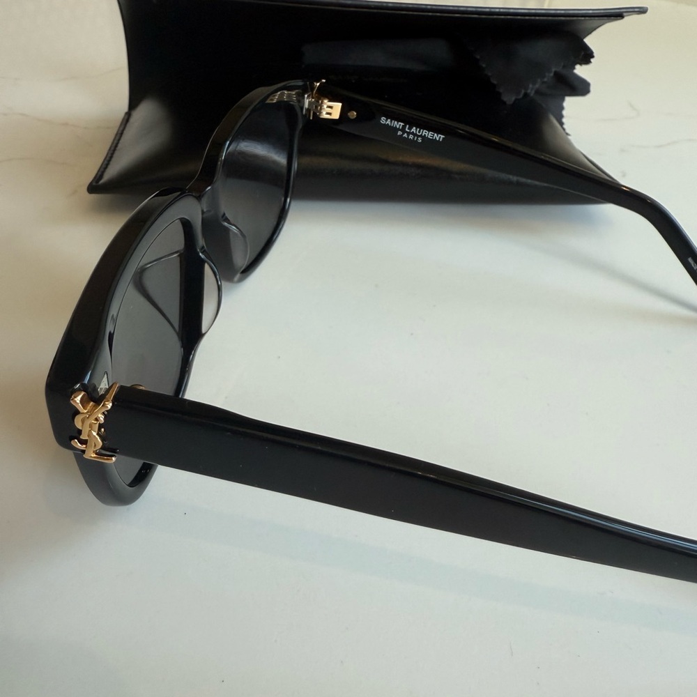 Saint Laurent Black and Gold Sunglasses